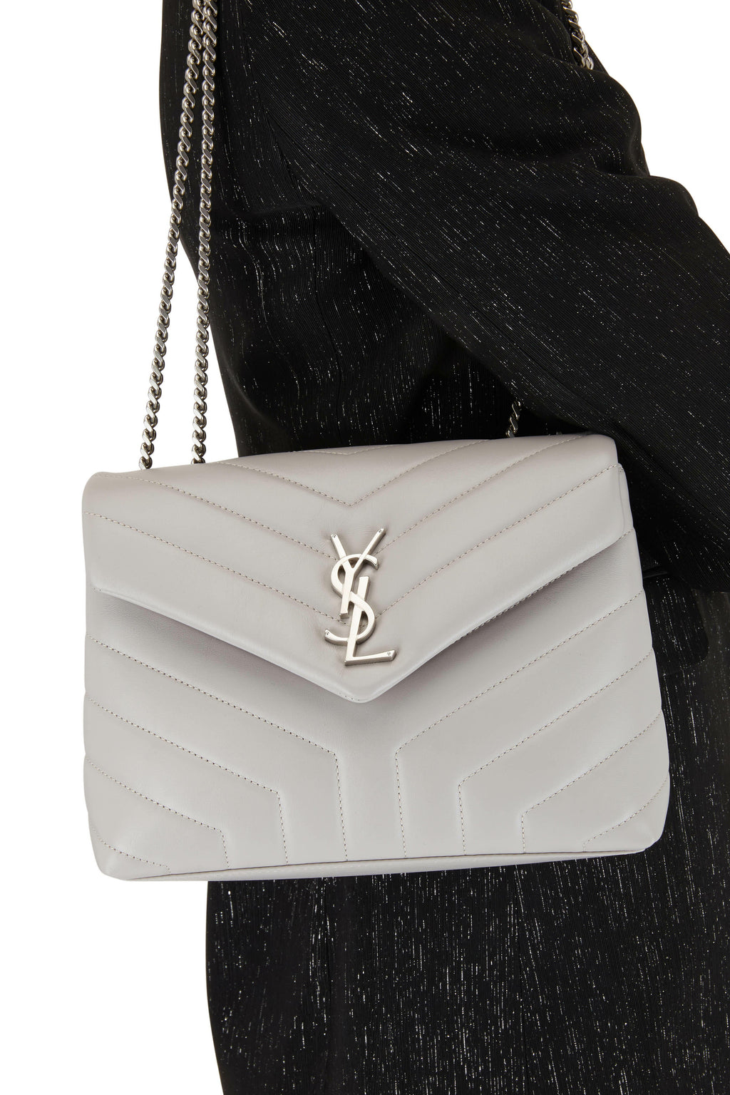 YSL MONOGRAM Y QUILTED CALFSKIN MATELASSE MEDIUM LOULOU SHOULDER BAG