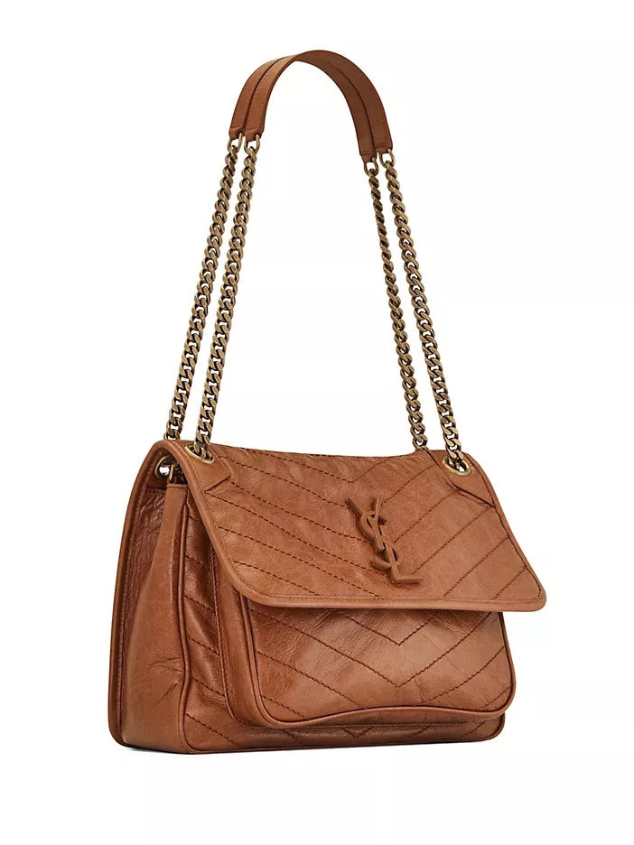 YSL MEDIUM NIKI CALFSKIN LEATHER SHOULDER BAG