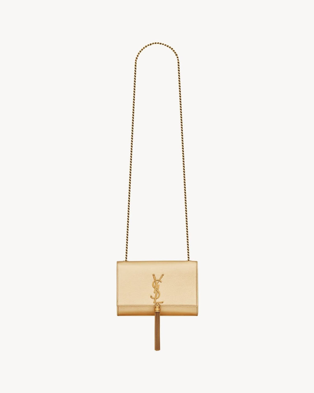 YSL KATE TASSEL METALLIC CALFSKIN LEATHER CROSSBODY BAG