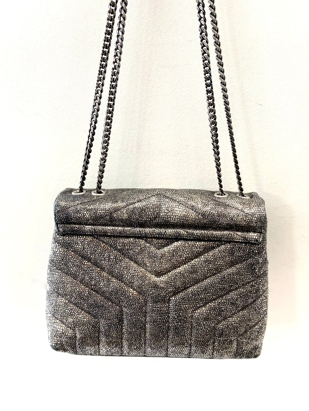 YVES SAINT LAURENT METALLIC CAVIAR SMALL LOULOU BAG