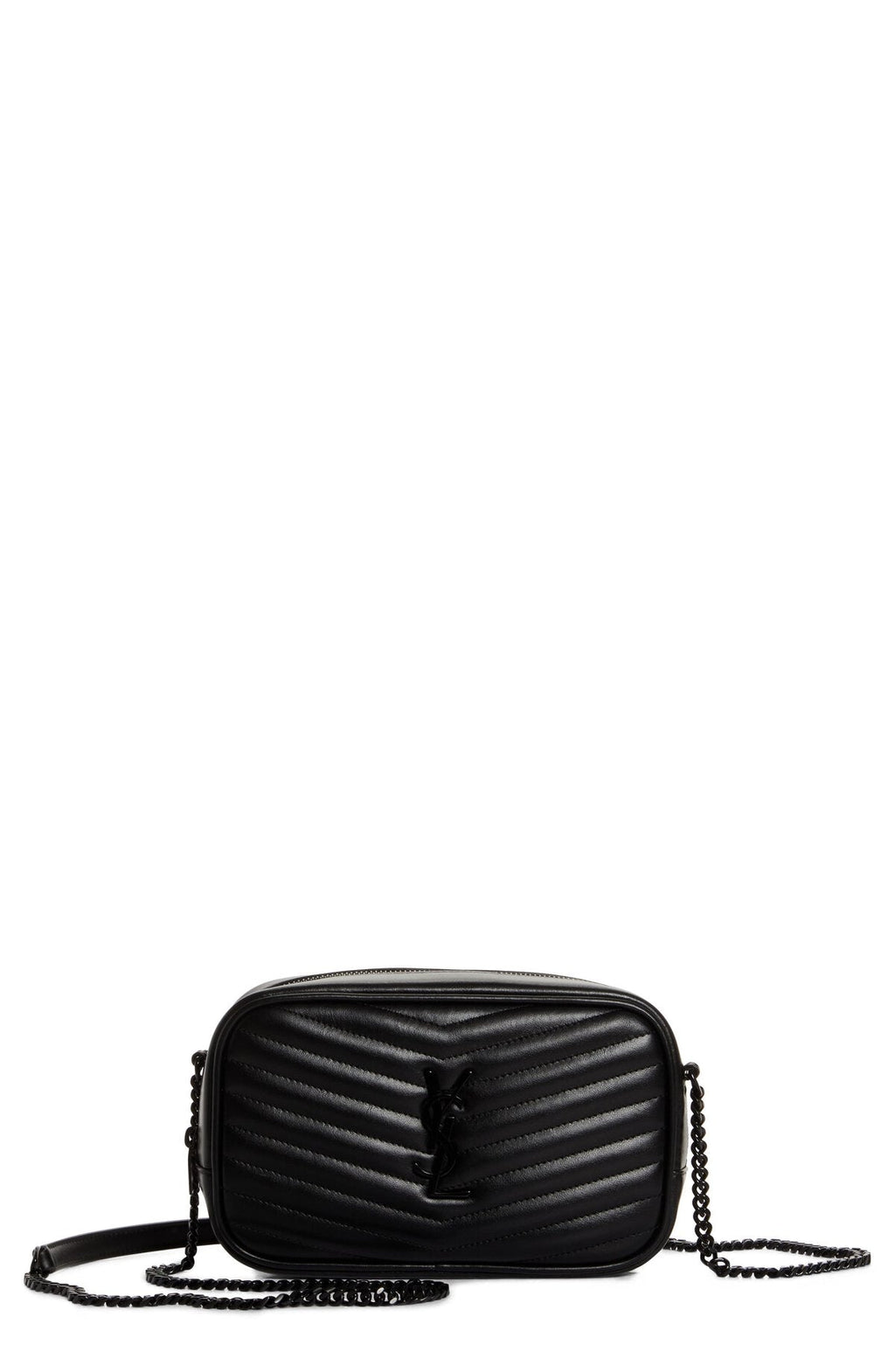 YSL PEBBLED LEATHER MINI LOU CAMERA BAG NOIR