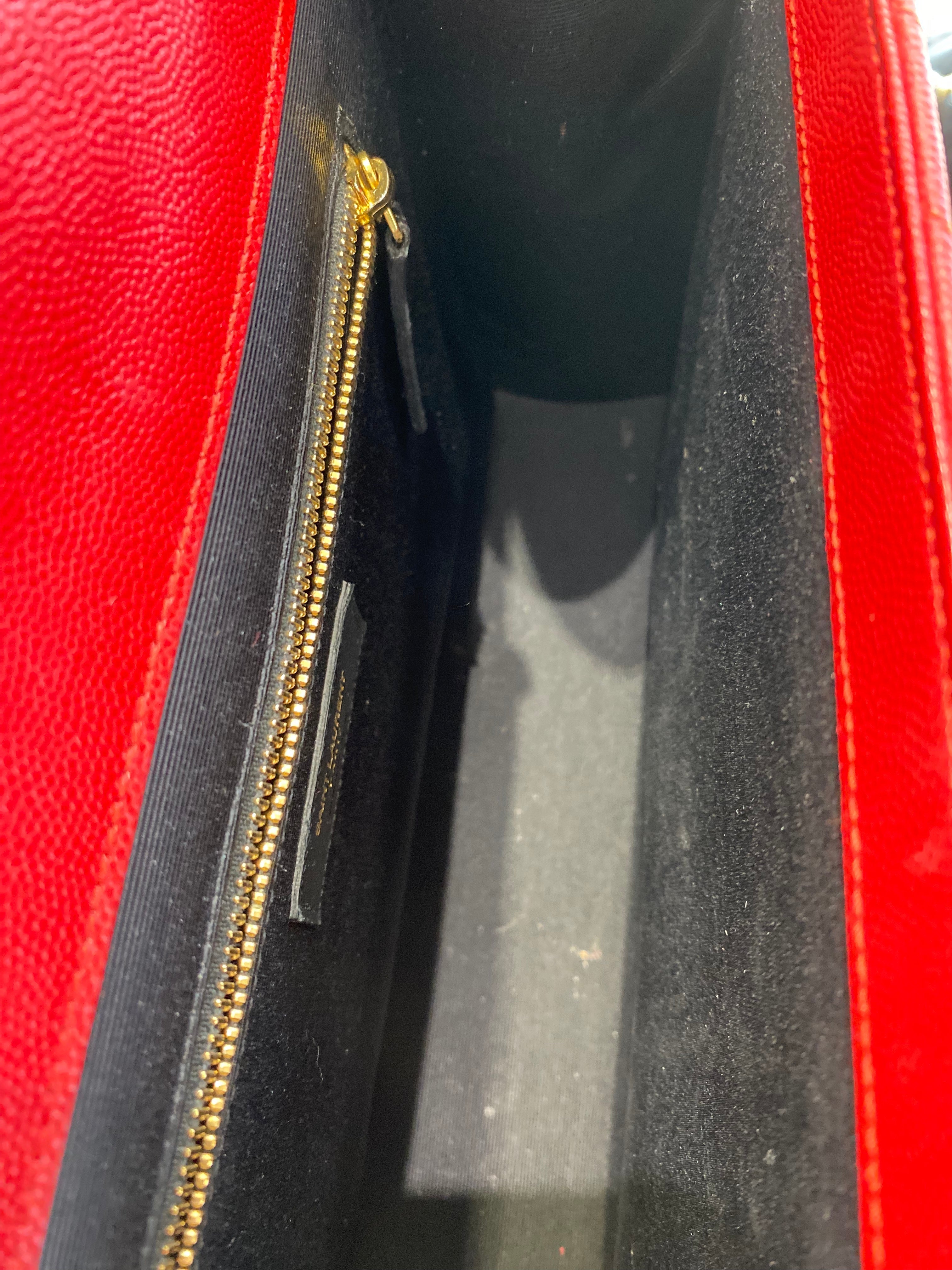 YSL CHEVRON MATELASSE MONOGRAM LARGE SATCHEL
