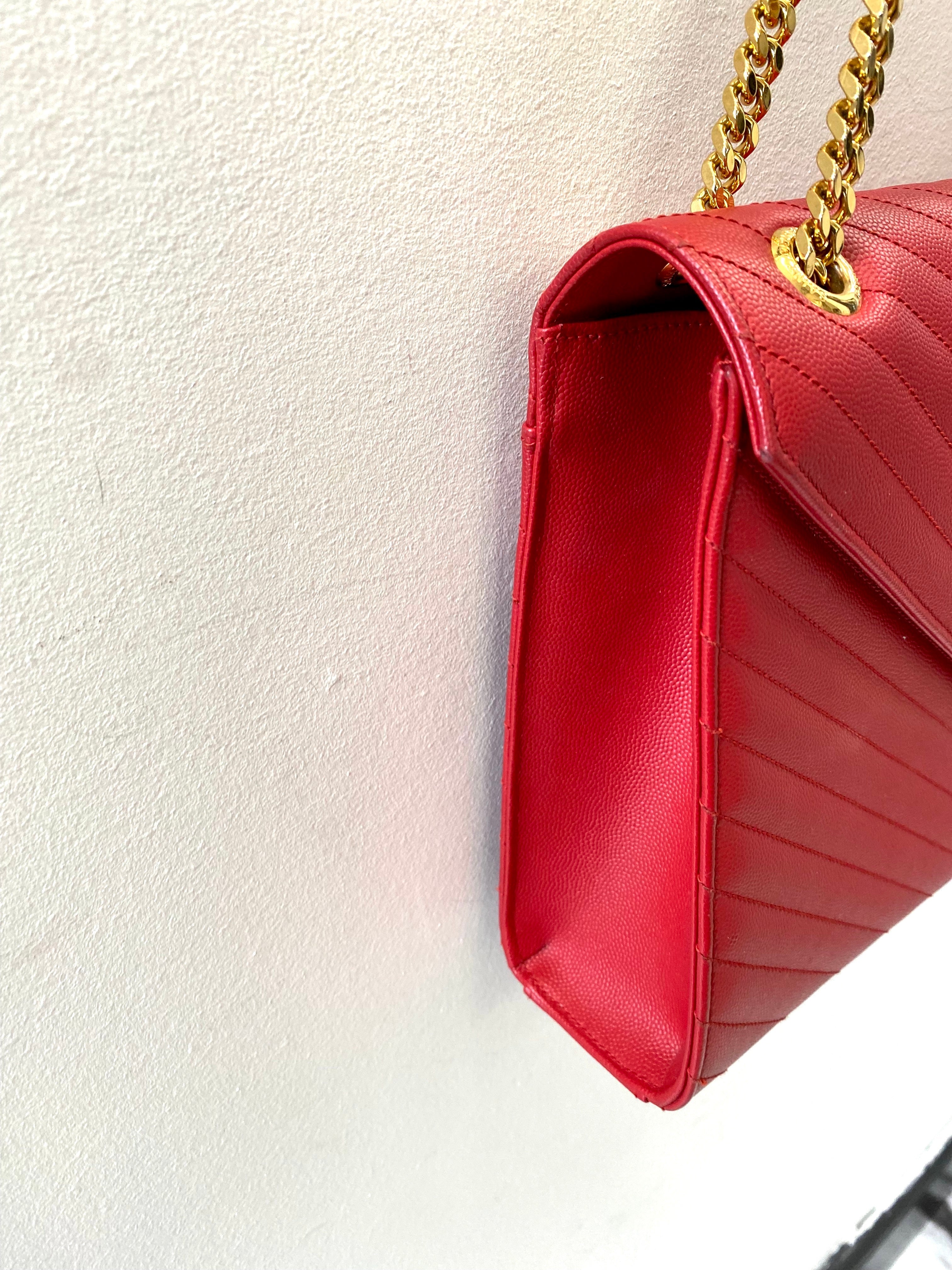YSL CHEVRON MATELASSE MONOGRAM LARGE SATCHEL
