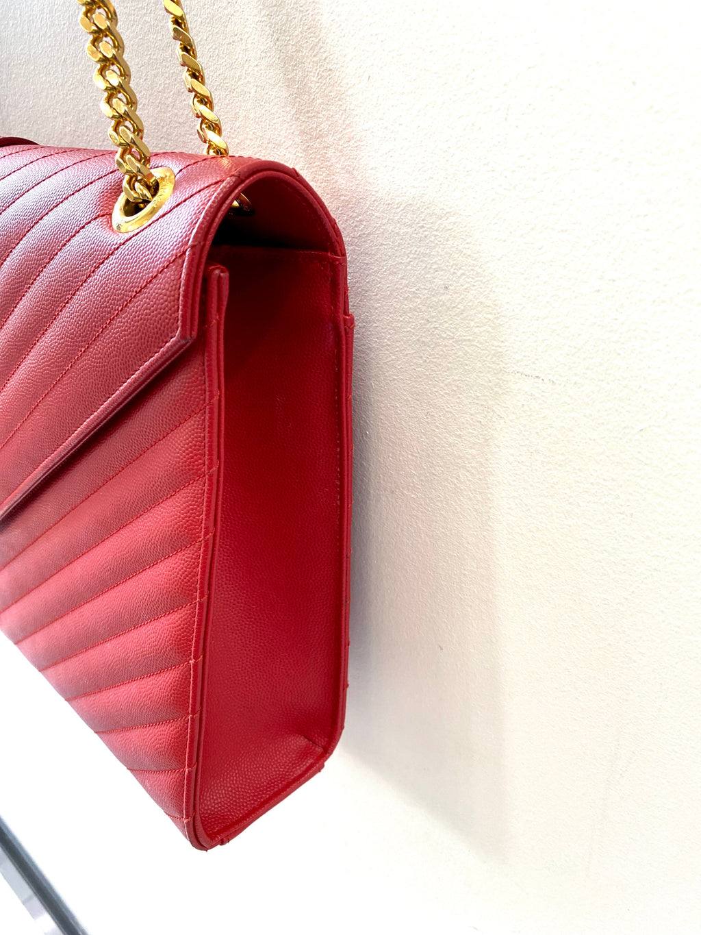 YSL CHEVRON MATELASSE MONOGRAM LARGE SATCHEL