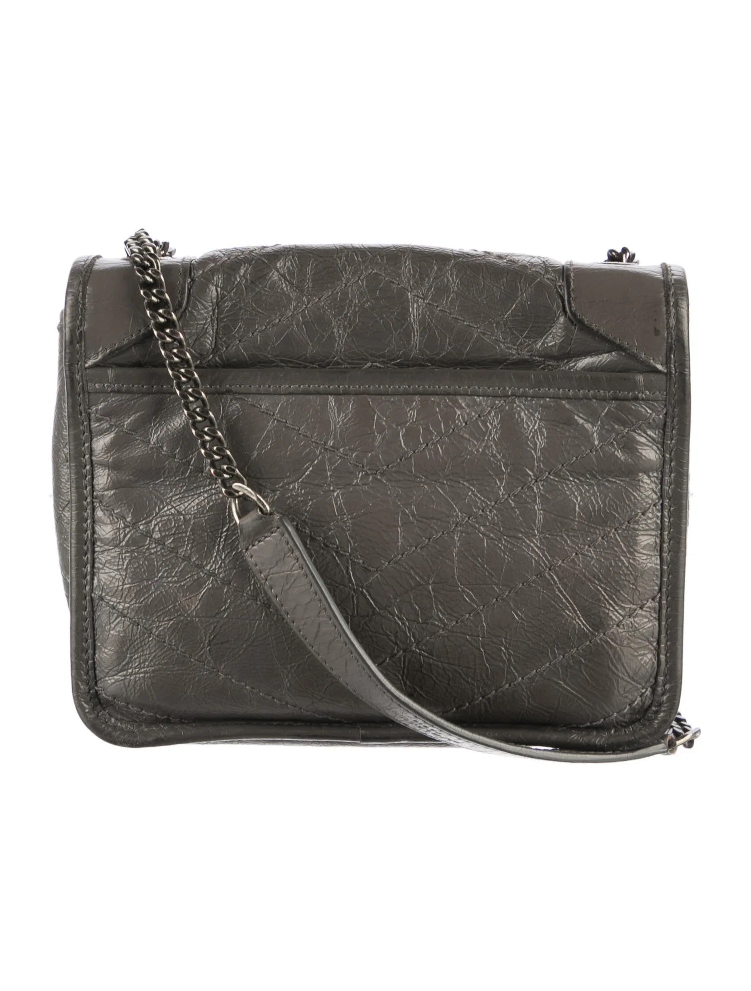 YSL MONOGRAM CRINKLED MATELASSE LEATHER BABY NIKI SHOULDER BAG