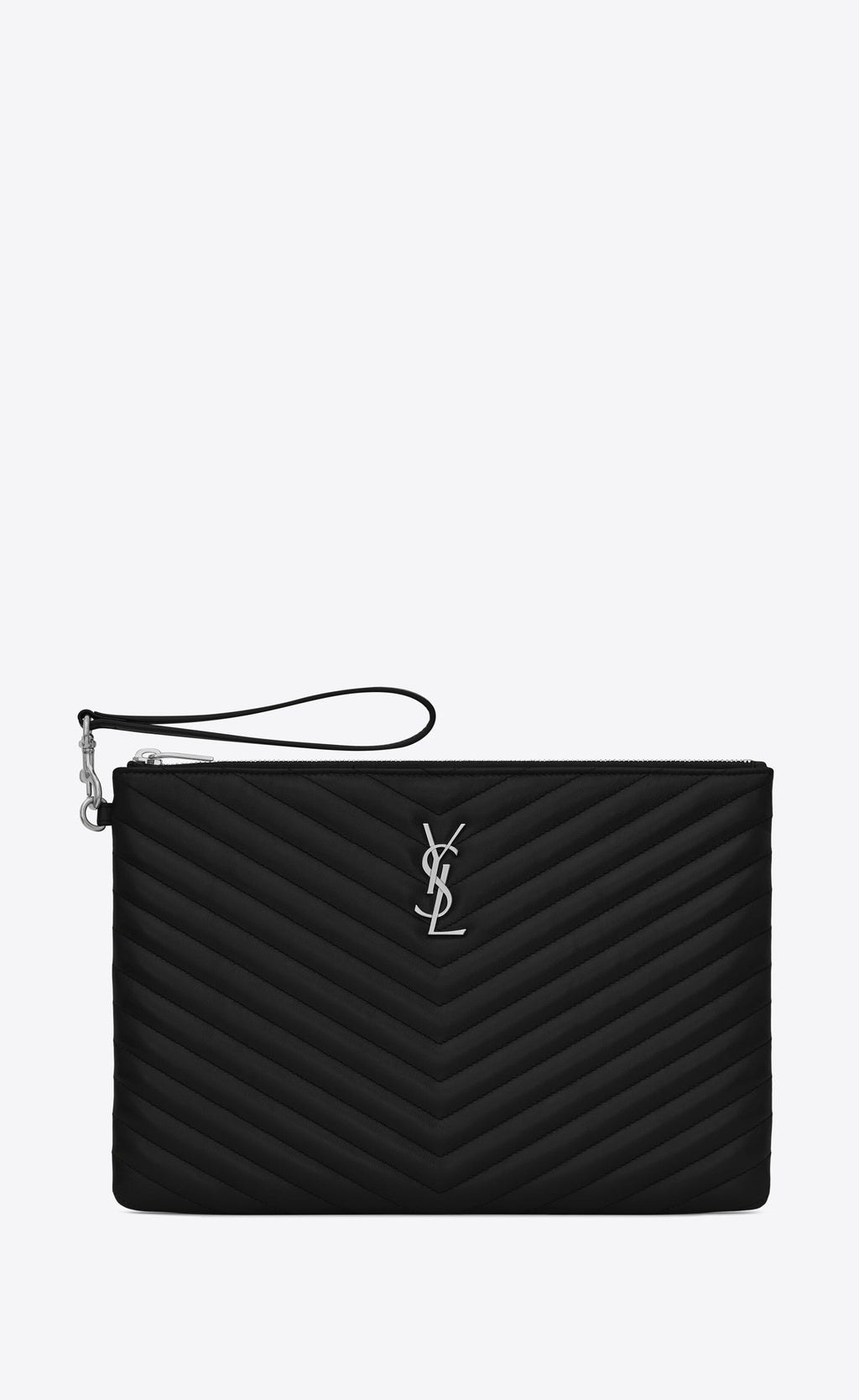 YSL Monogram Matelassé Wristlet Pouch
