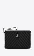 YSL Monogram Matelassé Wristlet Pouch