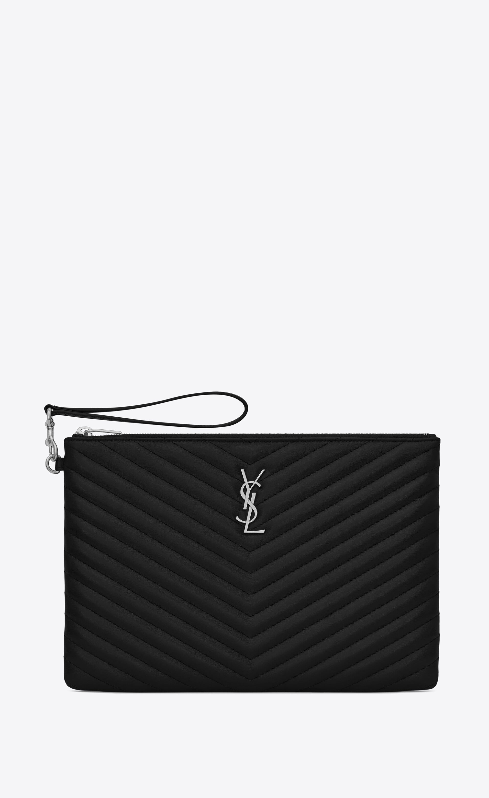 YSL Monogram Matelassé Wristlet Pouch