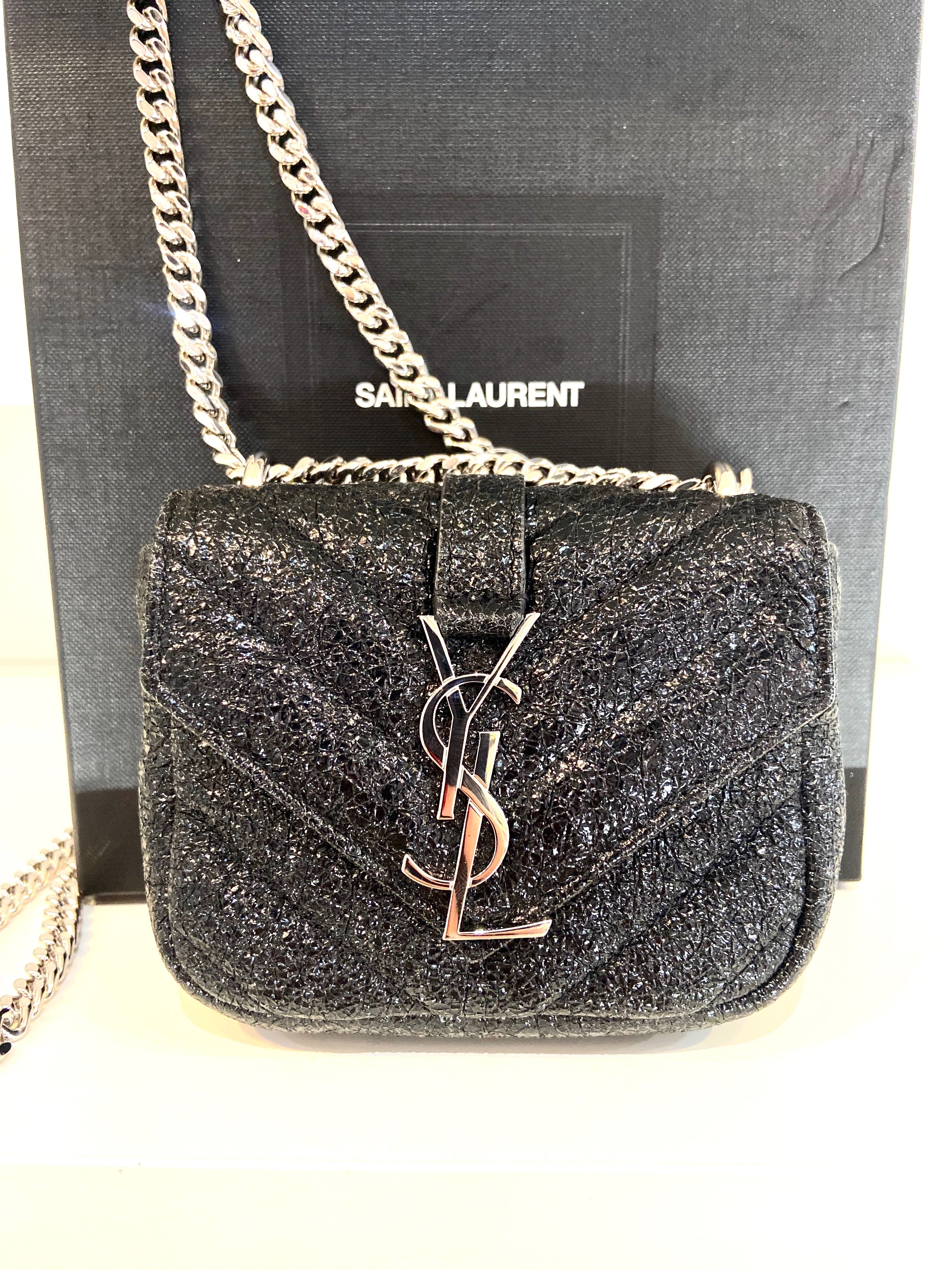 YSL MONOGRAM MICRO METALLIC CROSSBODY BAG