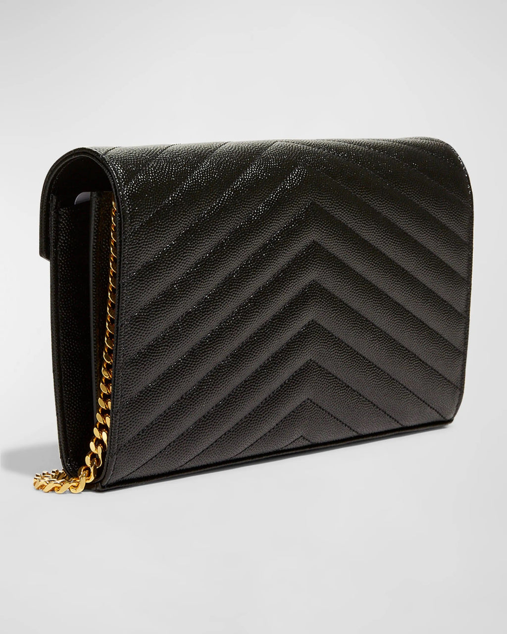 YSL MONOGRAM LARGE GRAIN DE POUDRE WALLET ON CHAIN