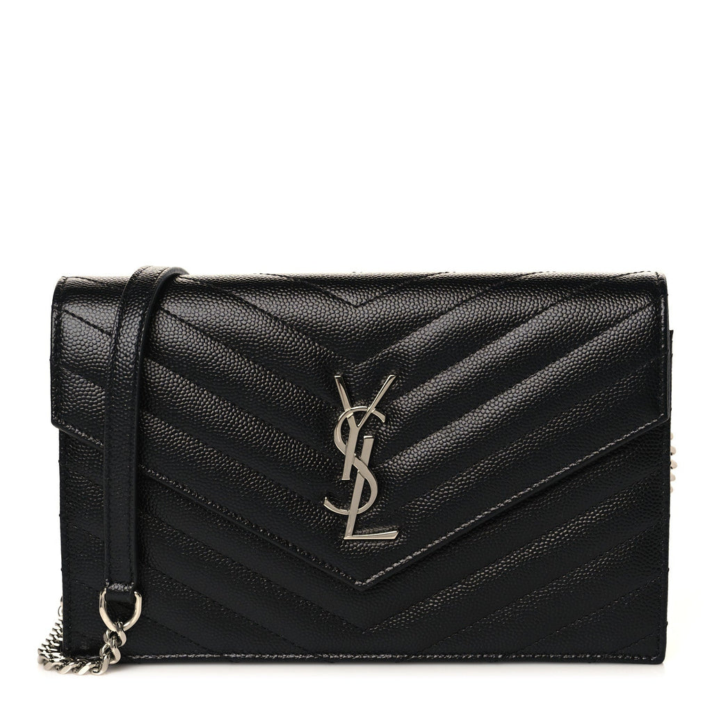 YSL MONOGRAM GRAIN DE POUDRE WALLET ON CHAIN