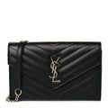 YSL MONOGRAM GRAIN DE POUDRE WALLET ON CHAIN