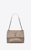 YSL NIKI MEDIUM VINTAGE CALFSKIN LEATHER SHOULDER BAG