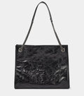YSL NIKI CRINKLED VINTAGE LEATHER LARGE SHOPPING BAG
