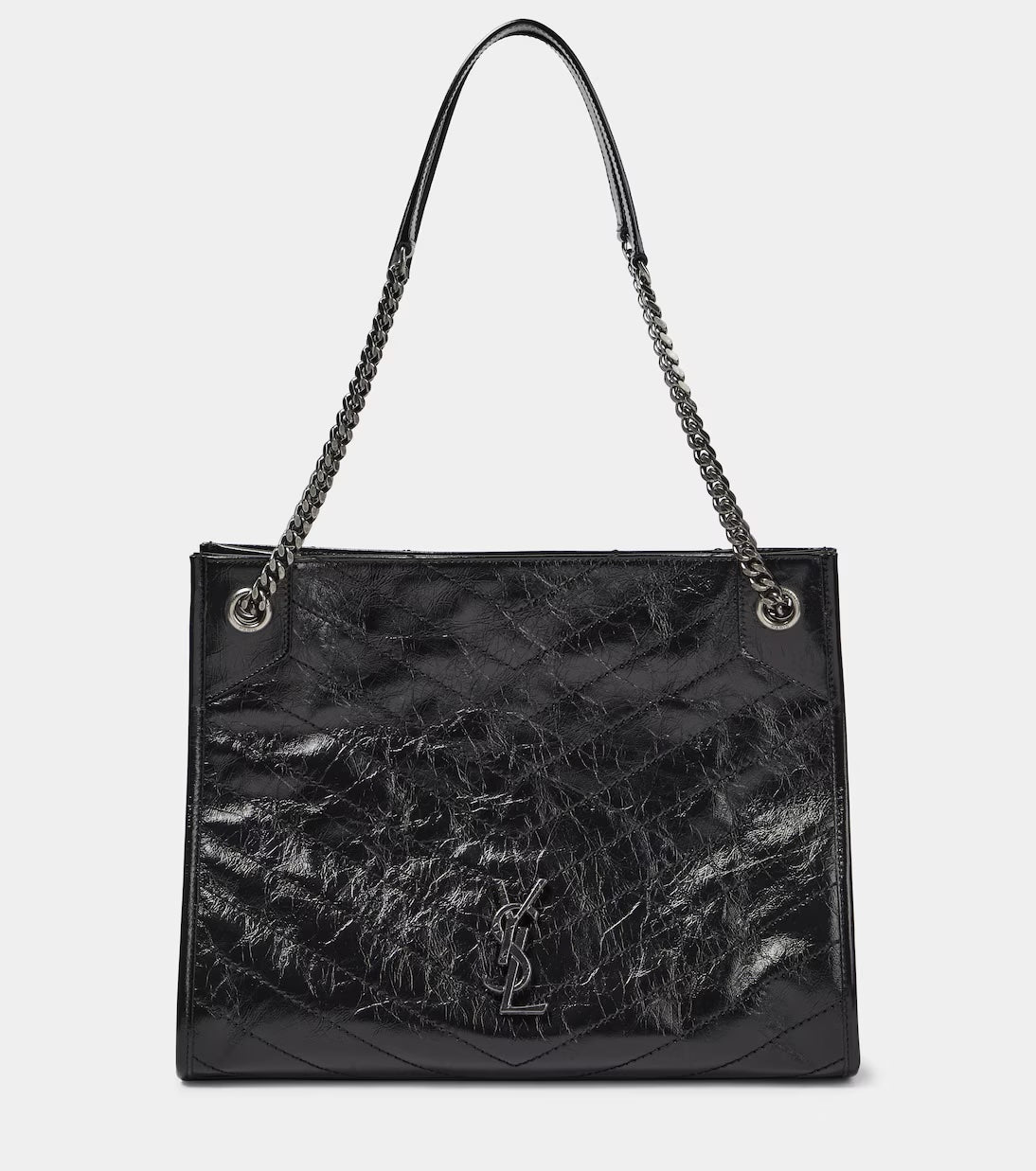 YSL NIKI CRINKLED VINTAGE LEATHER LARGE SHOPPING BAG