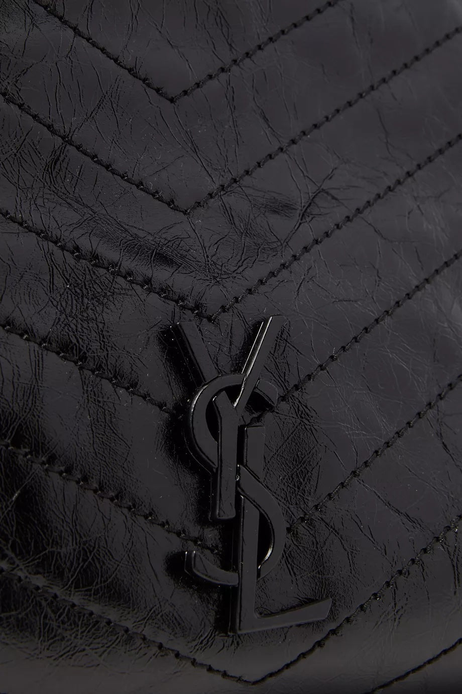 YSL NIKI CRINKLED VINTAGE LEATHER LARGE SHOPPING BAG