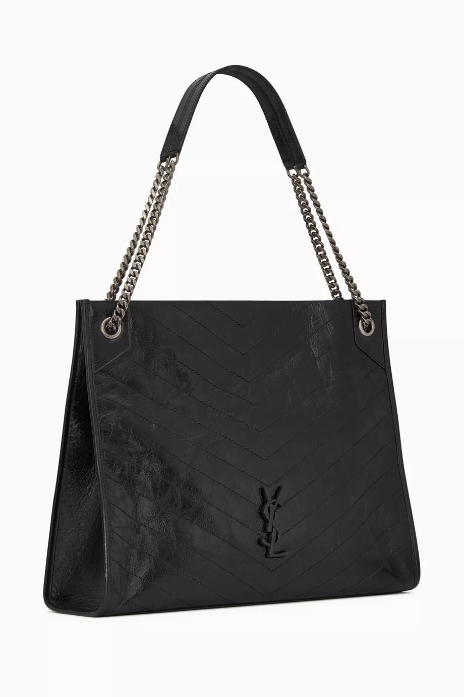 YSL NIKI CRINKLED VINTAGE LEATHER LARGE SHOPPING BAG