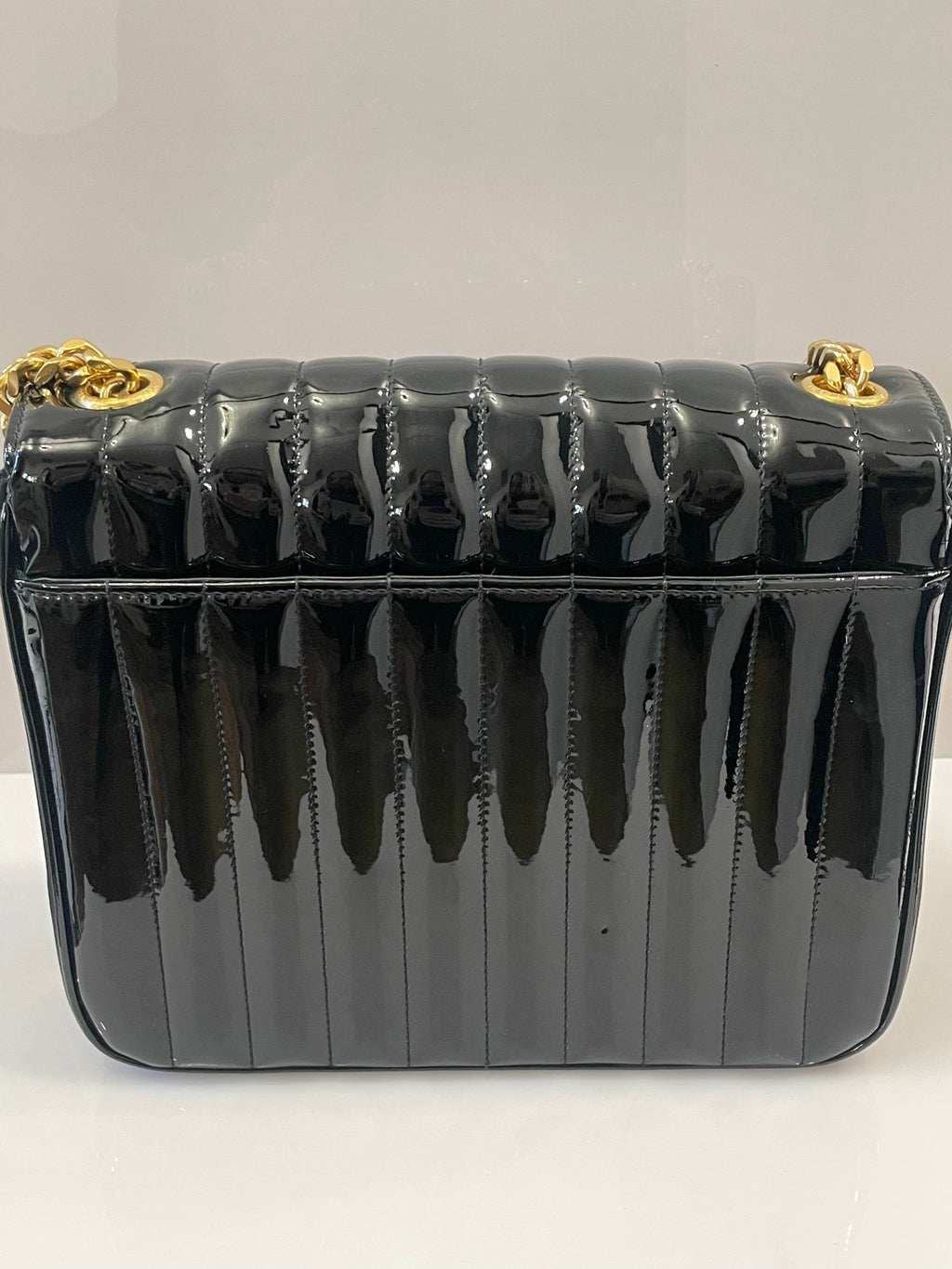 YSL PATENT CALFSKIN MONOGRAM LARGE VICKY CHAIN BAG