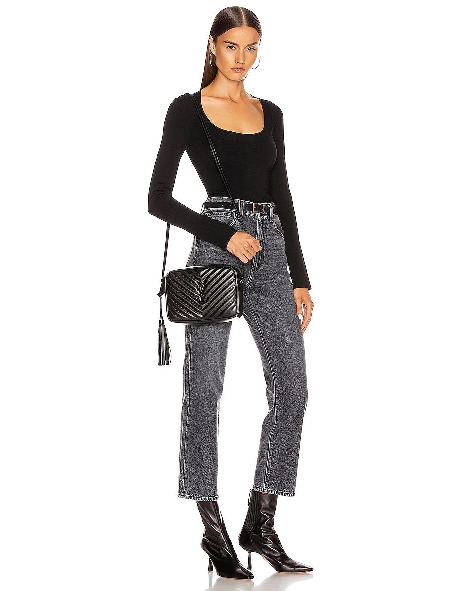 YSL LOU QUILTED CALFSKIN LEATHER CAMERA BAG