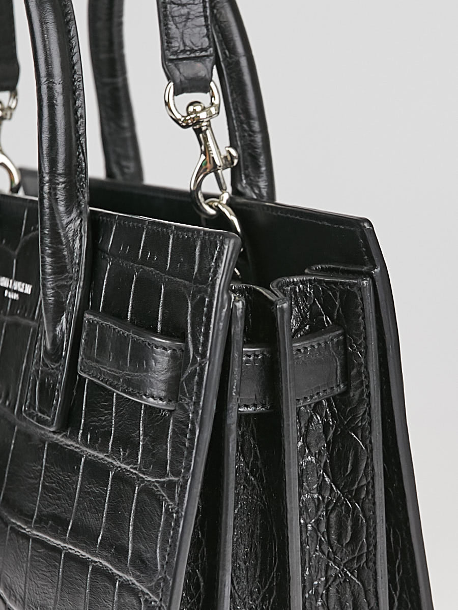 YSL SAC DE JOUR CROCODILE-EMBOSSED HANDBAG