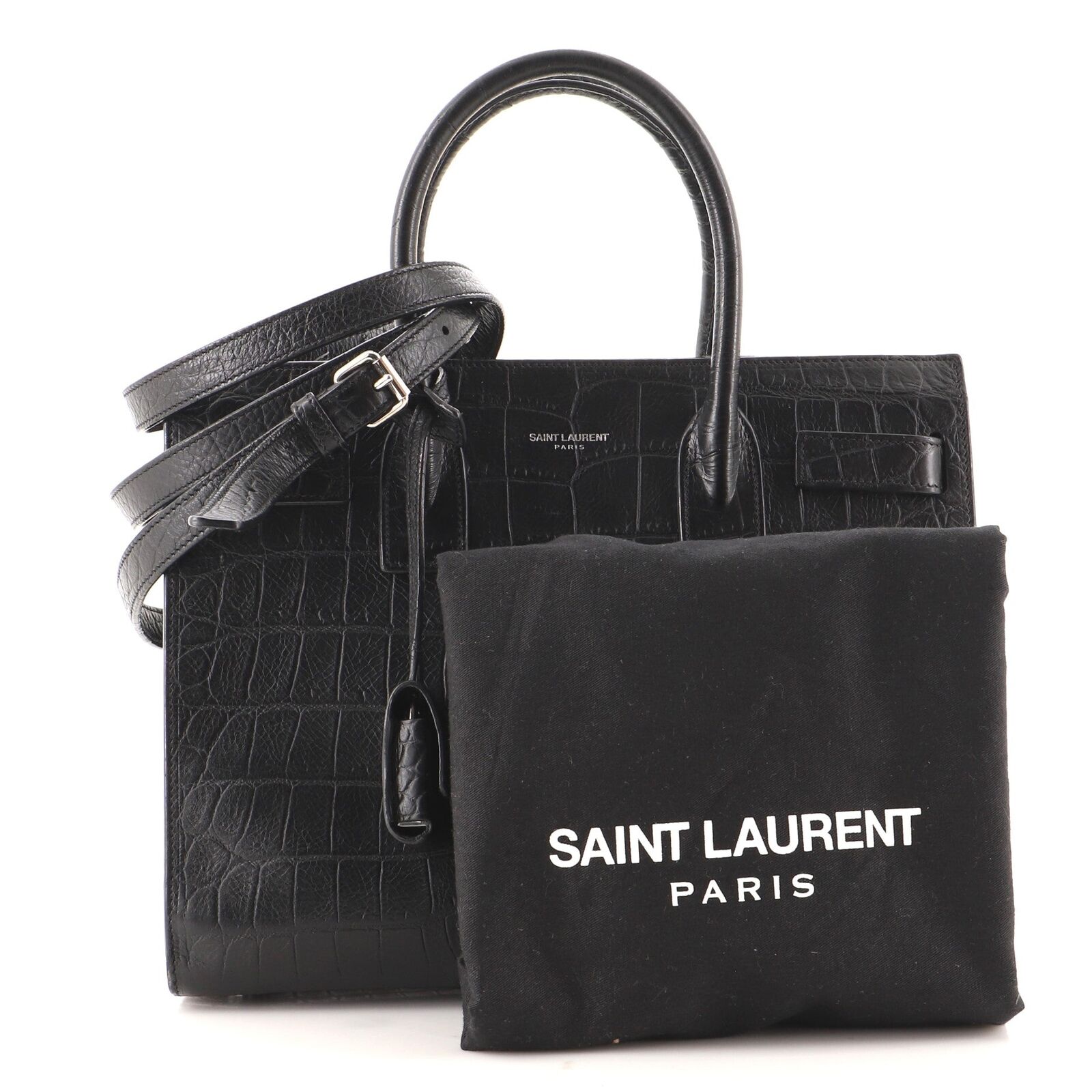 YSL SAC DE JOUR CROCODILE-EMBOSSED HANDBAG
