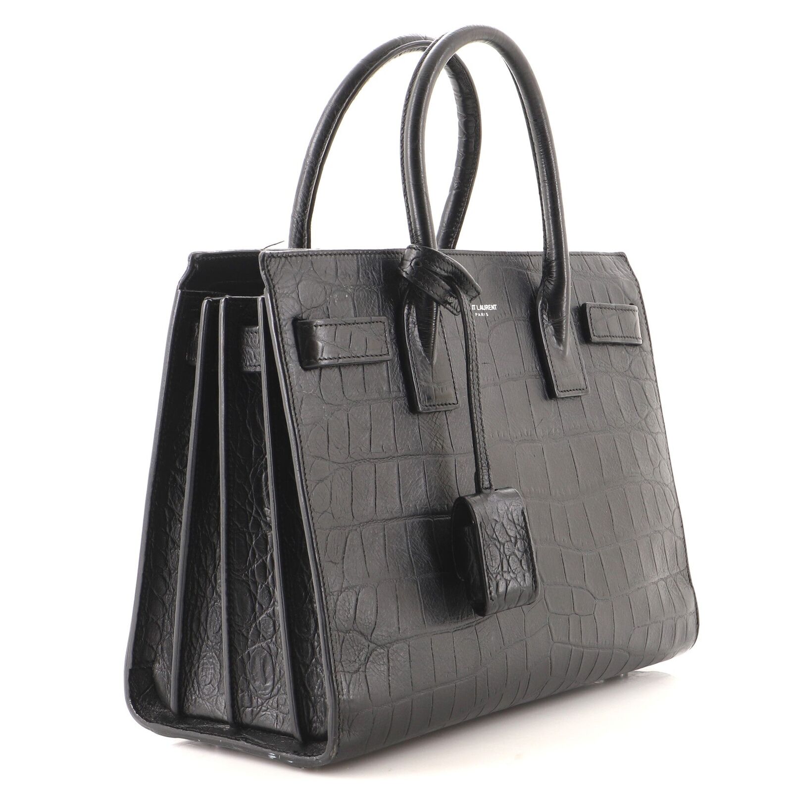 YSL SAC DE JOUR CROCODILE-EMBOSSED HANDBAG