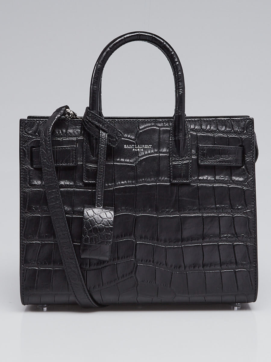 YSL SAC DE JOUR CROCODILE-EMBOSSED HANDBAG