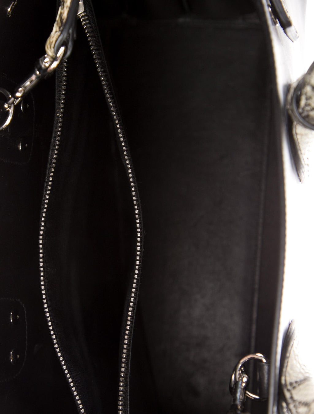 SAINT LAURENT Python-Trimmed Sac de Jour Bag