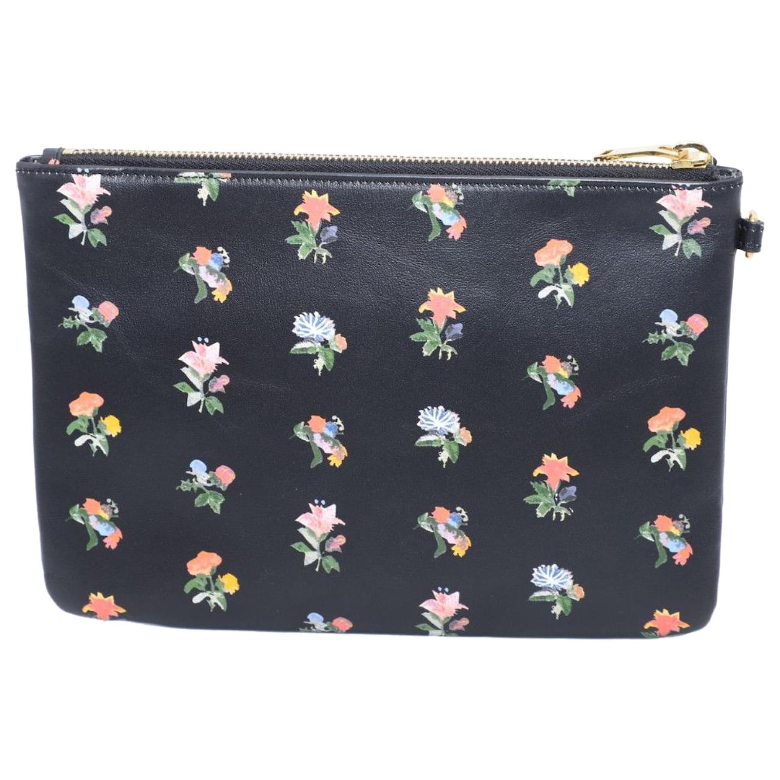 YVES SAINT LAURENT MONOGRAM PRAIRIE FLOWER WRISTLET CLUTCH