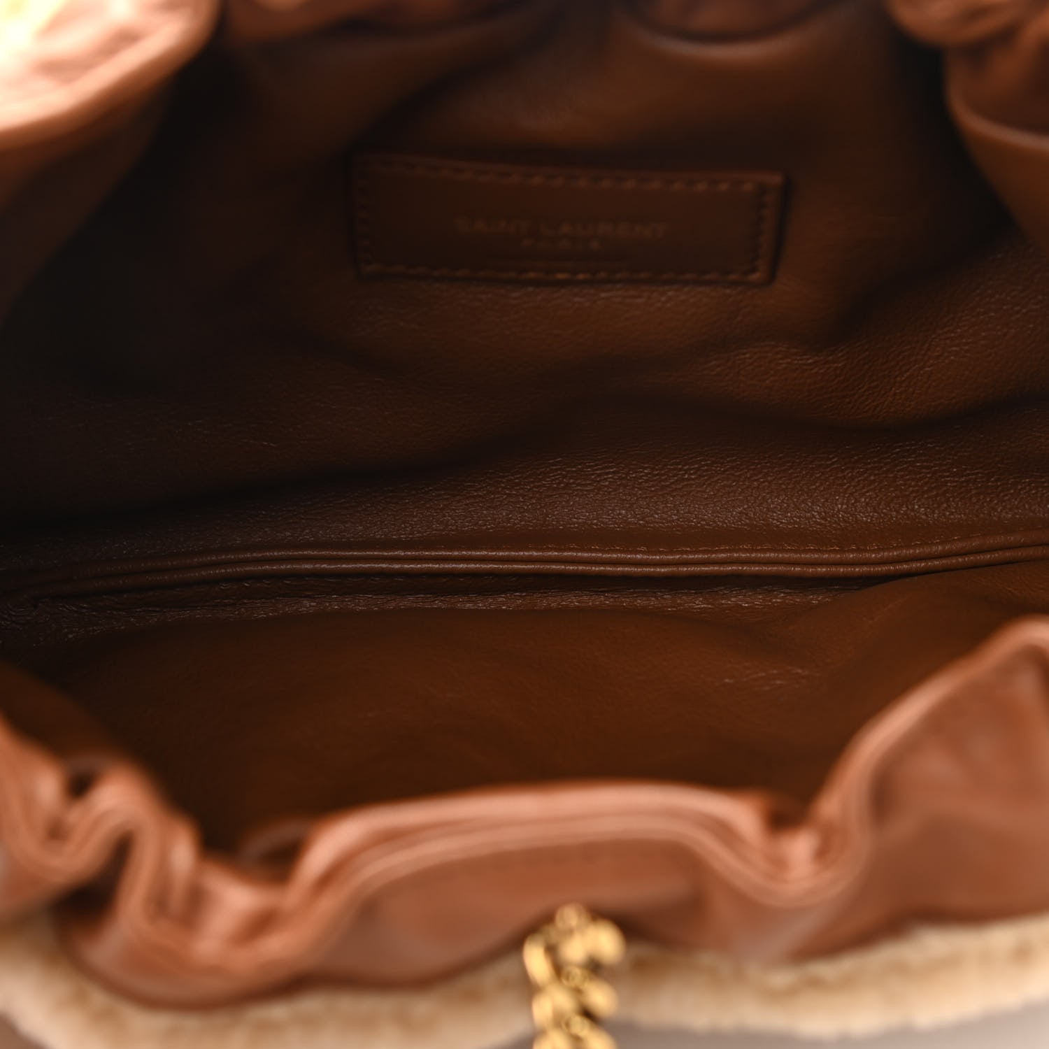 YSL SHEARLING PAC PAC HOBO BAG