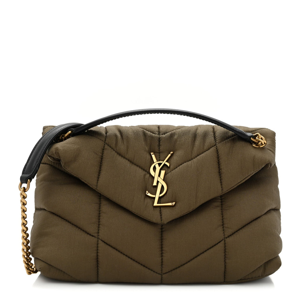 YSL NYLON QUILTED SMALL LOULOU PUFFER CHAIN BAG