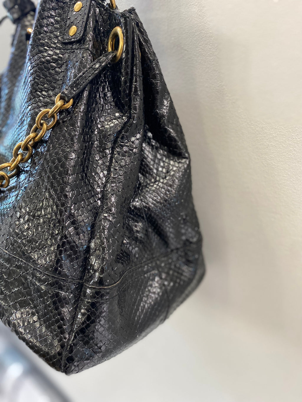 YVES SAINT LAURENT SNAKESKIN FAUBOURG BAG