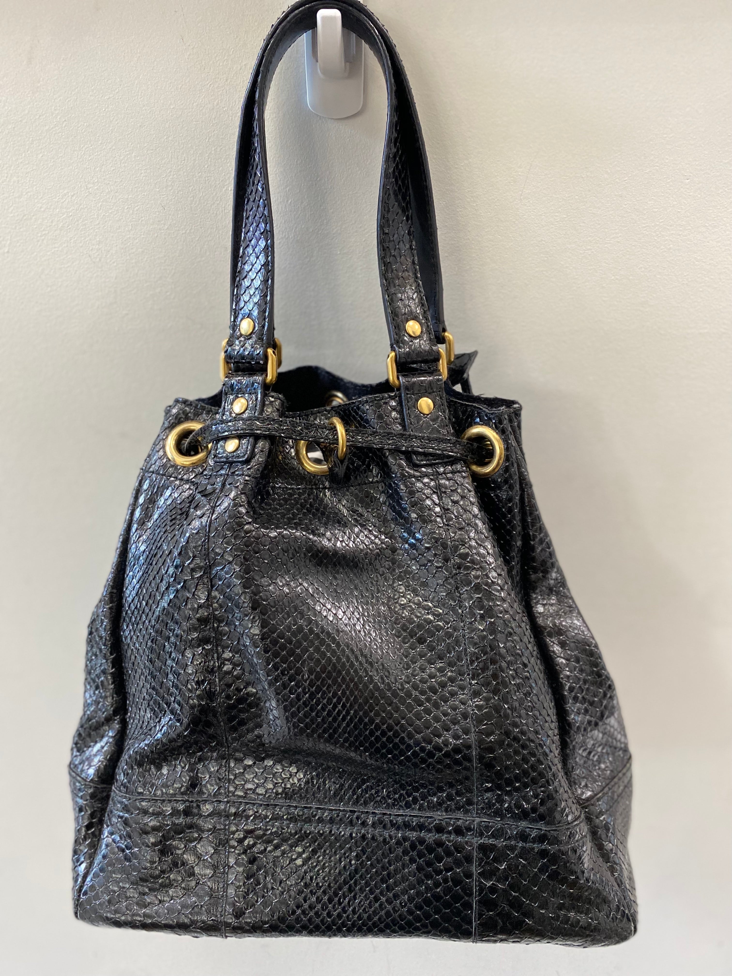 YVES SAINT LAURENT SNAKESKIN FAUBOURG BAG