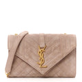 YSL MIXED MATELASSE TRIQUILT MONOGRAM ENVELOPE SMALL SUEDE CROSSBODY