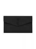 YSL GRAIN DE POUDRE EMBOSSED LEATHER UPTOWN CLUTCH BAG