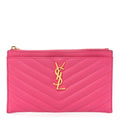 YSL GRAIN DE POUDRE CHEVRON MONOGRAM POUCH