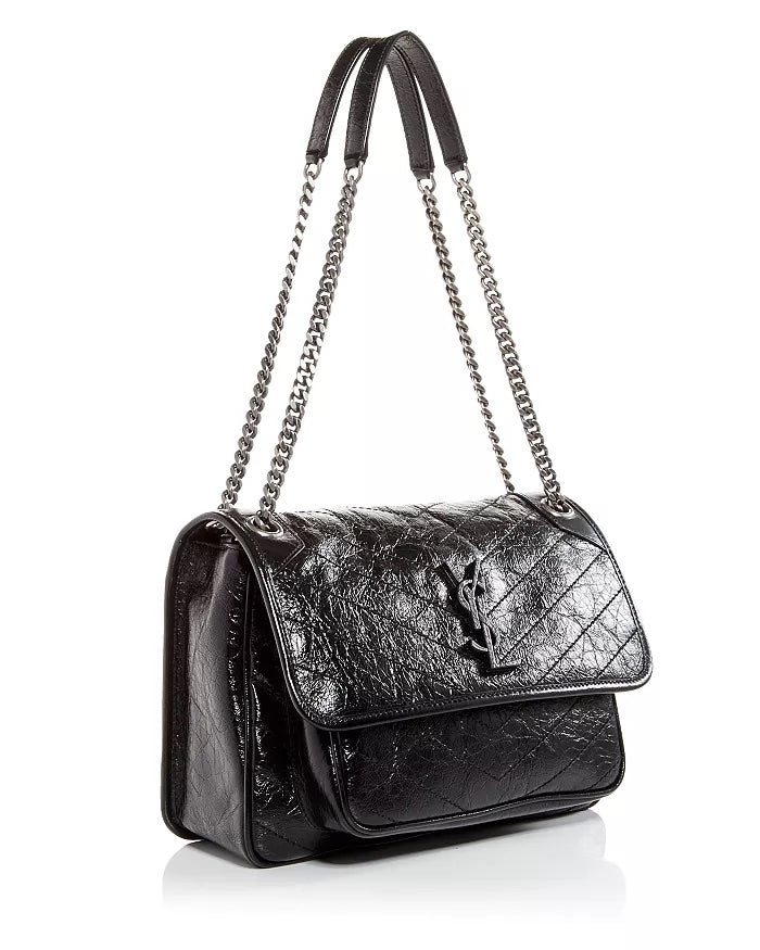 YSL CRINKLED LEATHER MEDIUM NIKI SHOULDER BAG