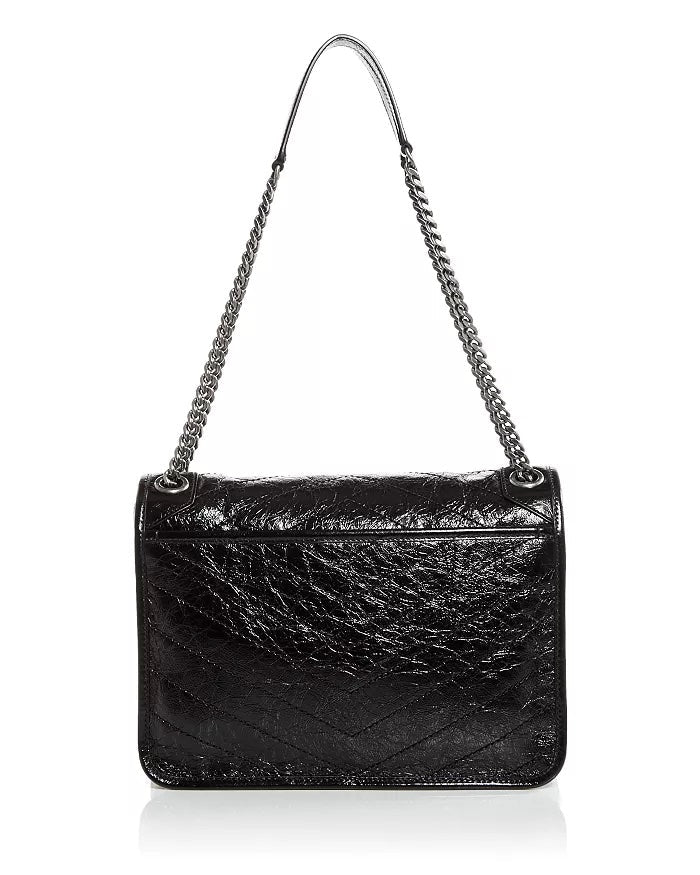 YSL CRINKLED LEATHER MEDIUM NIKI SHOULDER BAG