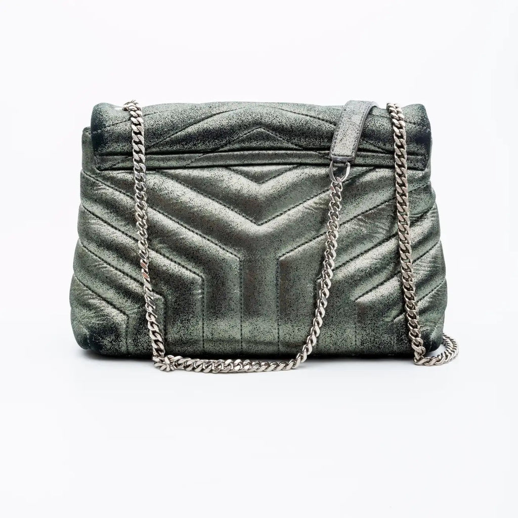 YSL MONOGRAM METALLIC CALFSKIN LOULOU BAG
