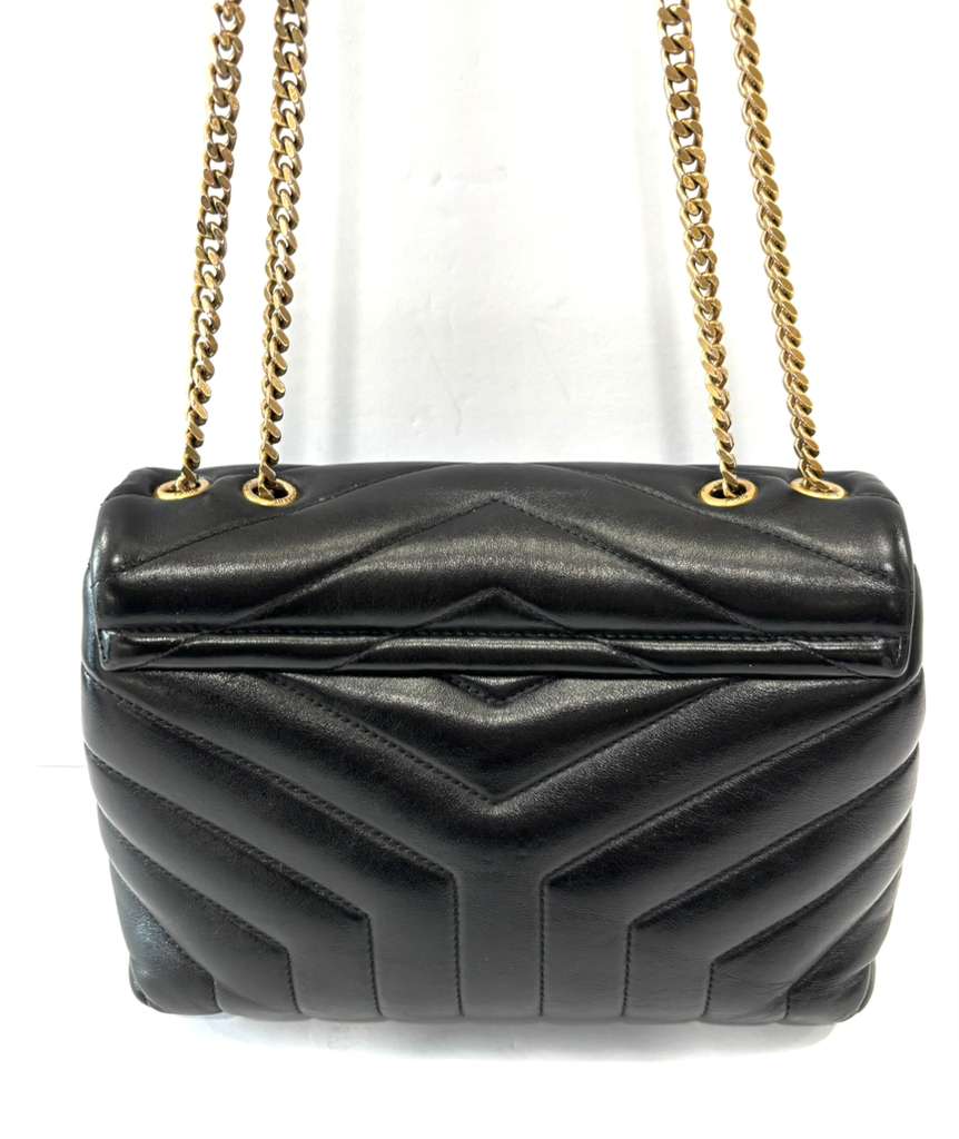 YSL CALFSKIN Y QUILTED MONOGRAM SMALL LOULOU BAG