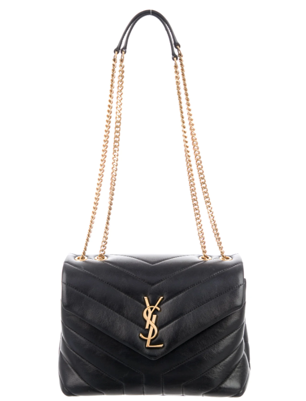 YSL CALFSKIN Y QUILTED MONOGRAM SMALL LOULOU BAG