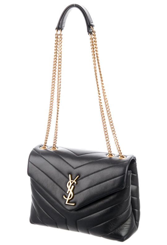 YSL CALFSKIN Y QUILTED MONOGRAM SMALL LOULOU BAG