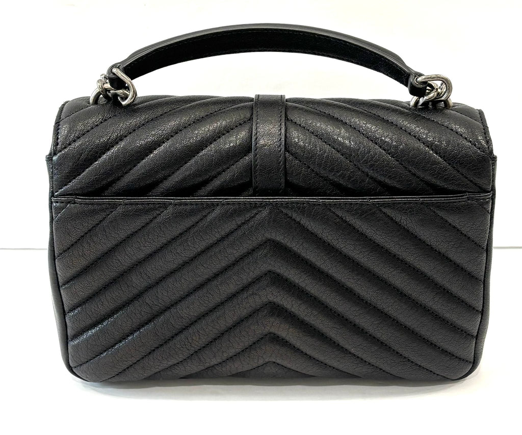 YSL COLLEGE MEDIUM QUILTED LEATHER SHOULDER BAG