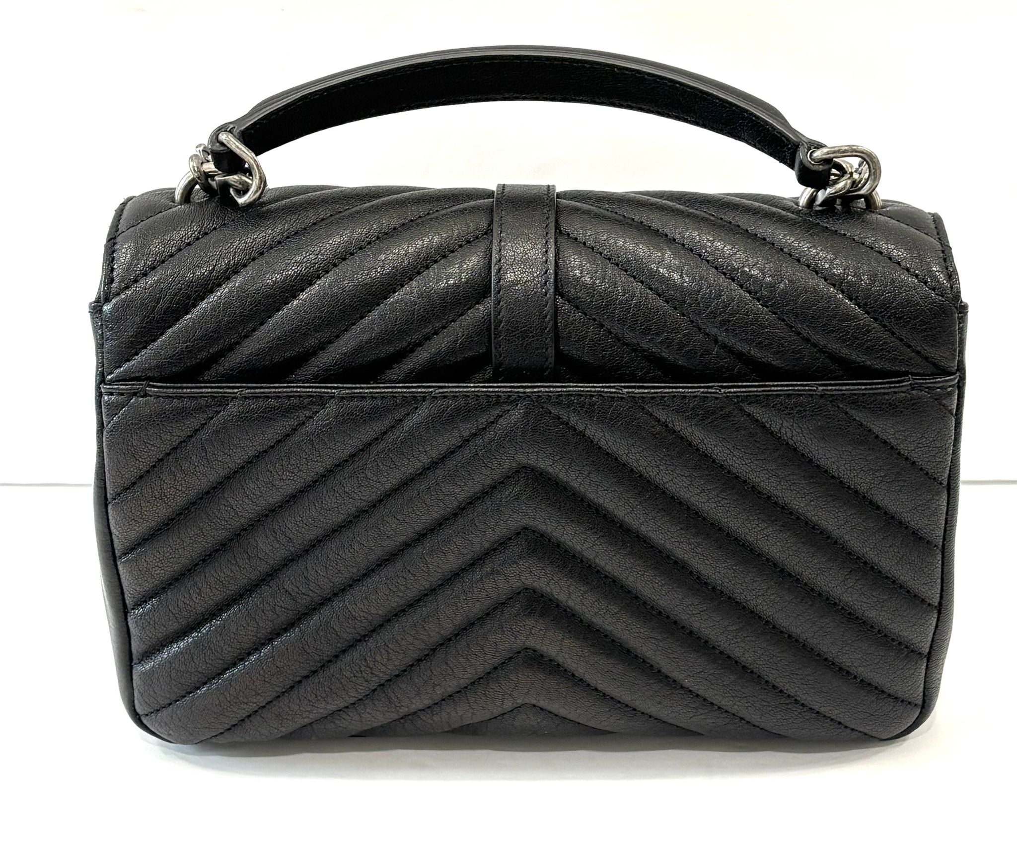 YSL COLLEGE MEDIUM QUILTED LEATHER SHOULDER BAG