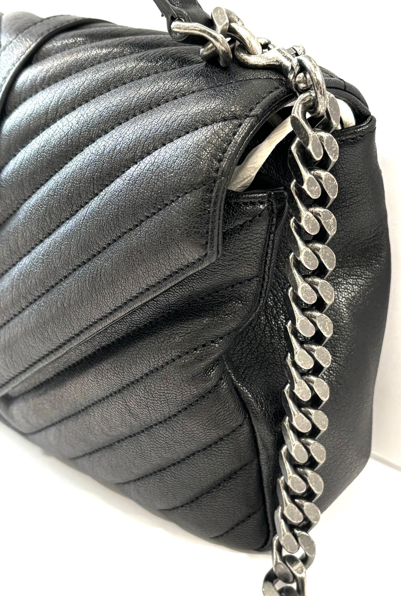 YSL COLLEGE MEDIUM QUILTED LEATHER SHOULDER BAG