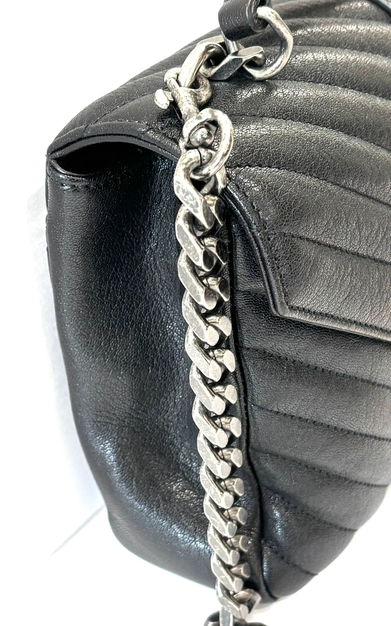 YSL COLLEGE MEDIUM QUILTED LEATHER SHOULDER BAG