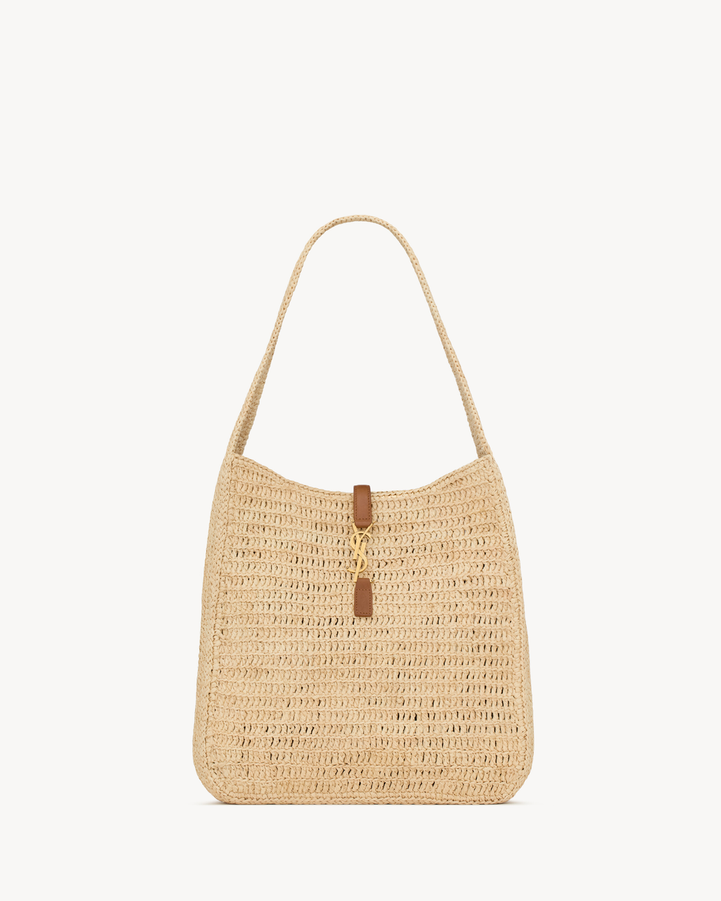 YSL LE 5 À 7 RAFFIA HOBO SHOULDER BAG