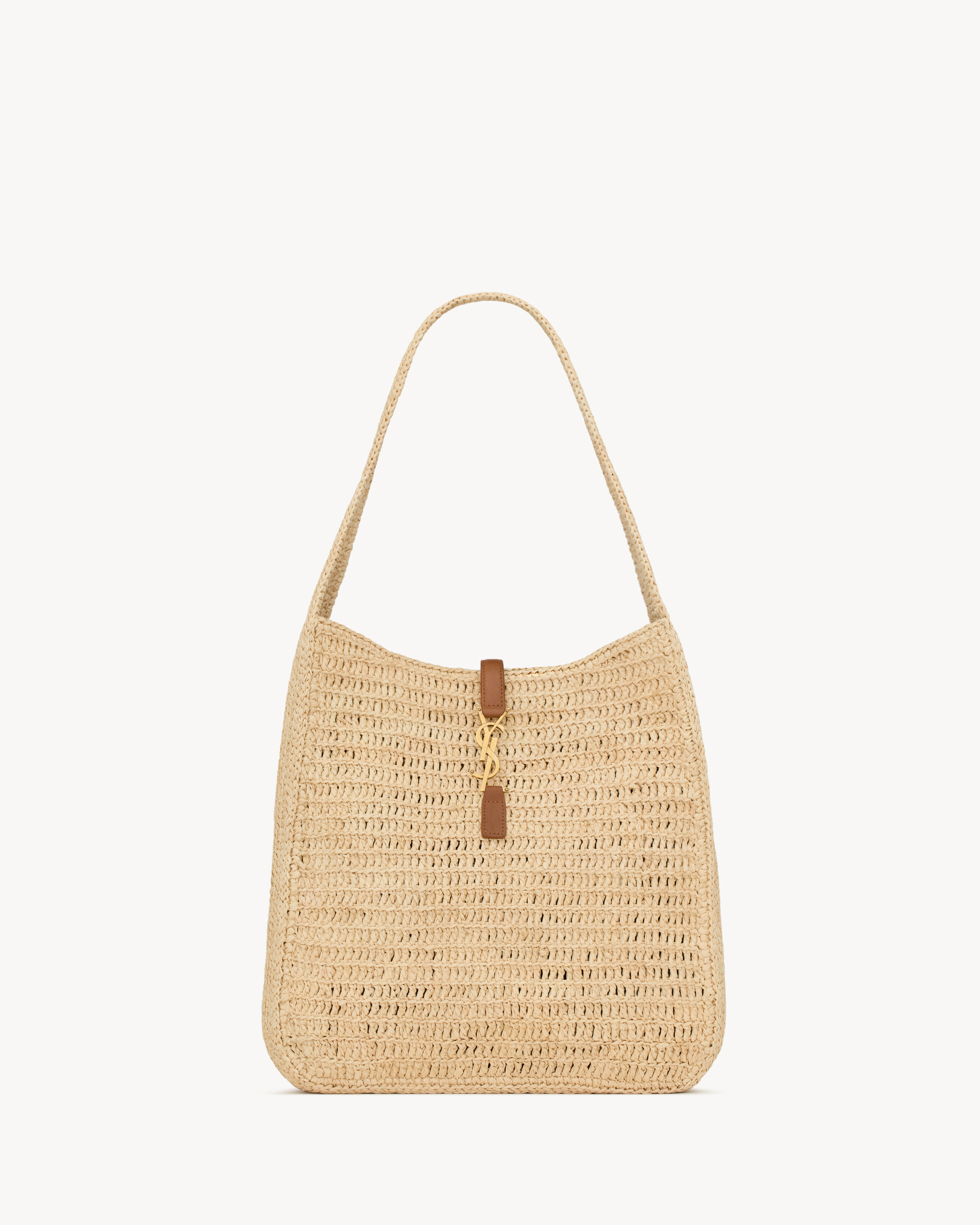 YSL LE 5 À 7 RAFFIA HOBO SHOULDER BAG