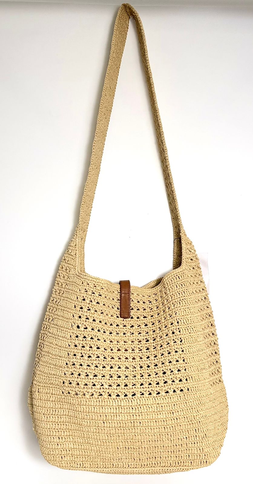YSL LE 5 À 7 RAFFIA HOBO SHOULDER BAG