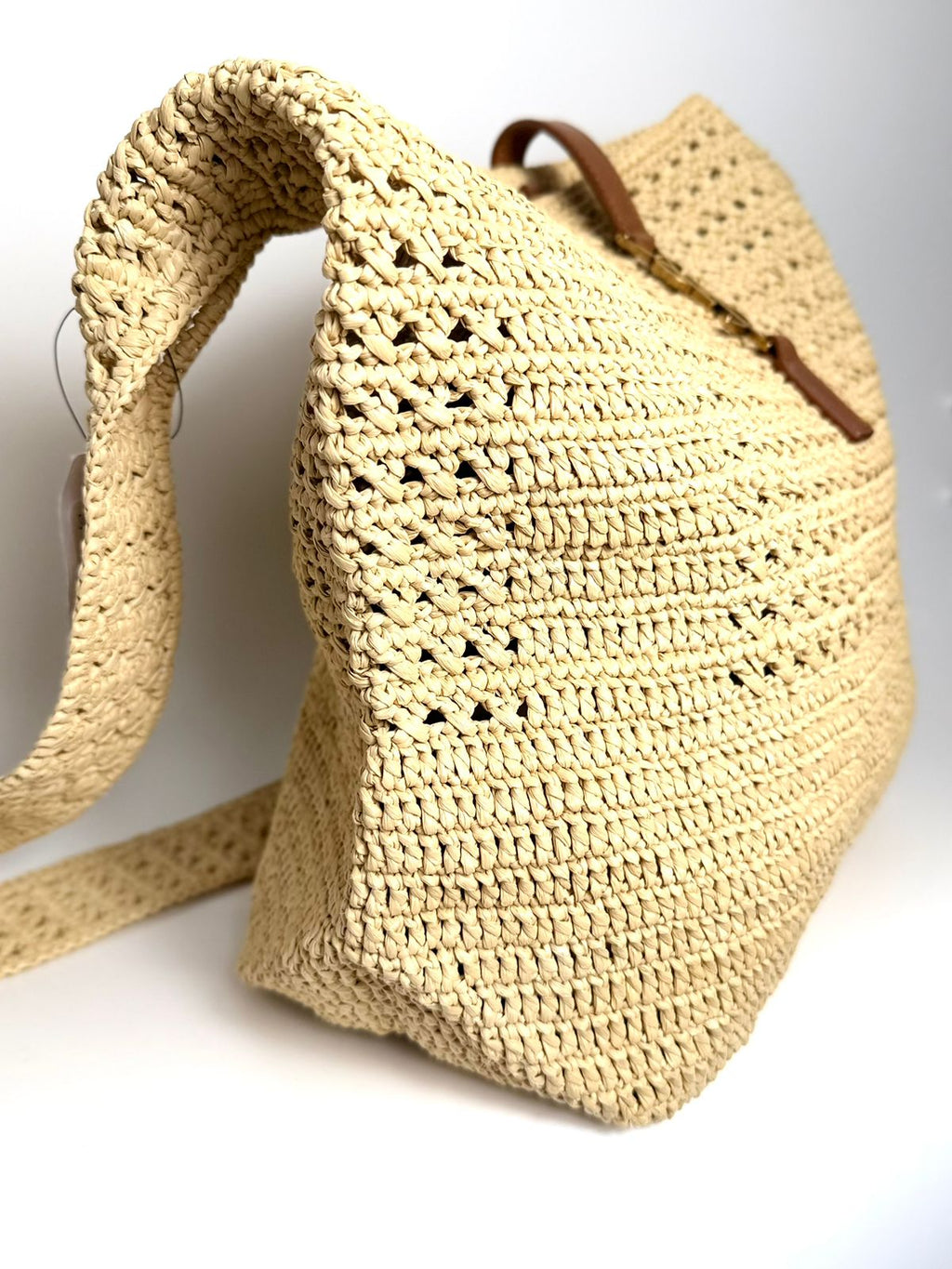 YSL LE 5 À 7 RAFFIA HOBO SHOULDER BAG